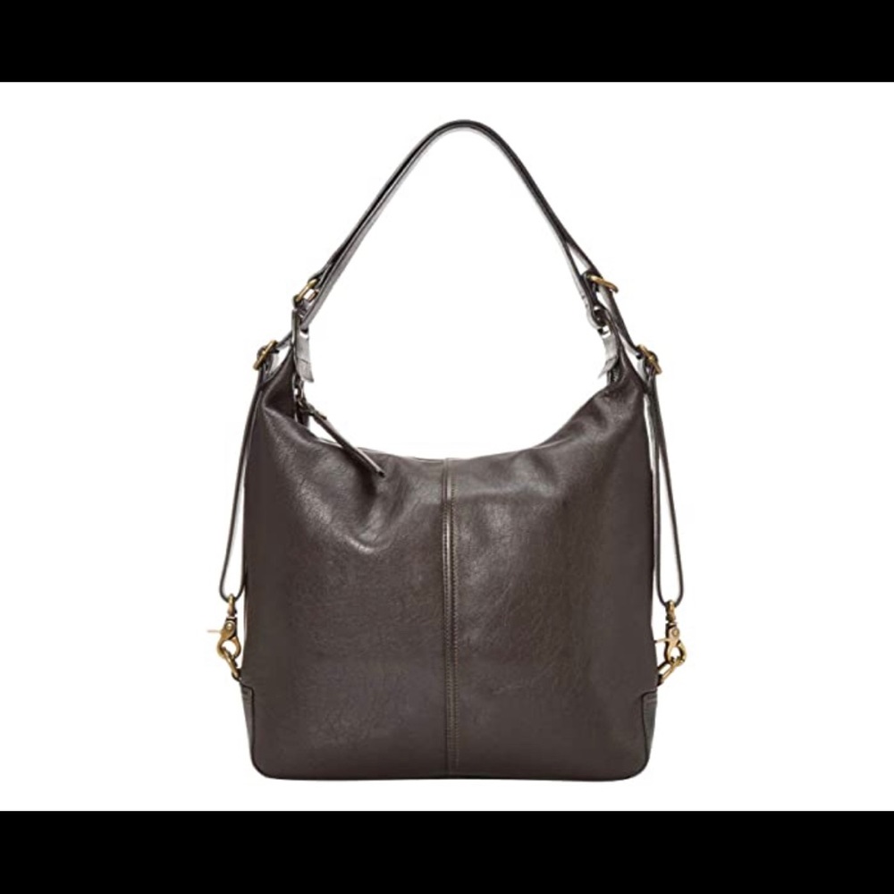 EUC Frye Gia Convertible Backpack genuine leather dark brown coffee espresso